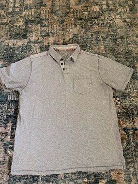 True Grit Men's Heather Gray Polo with Chest Pocket